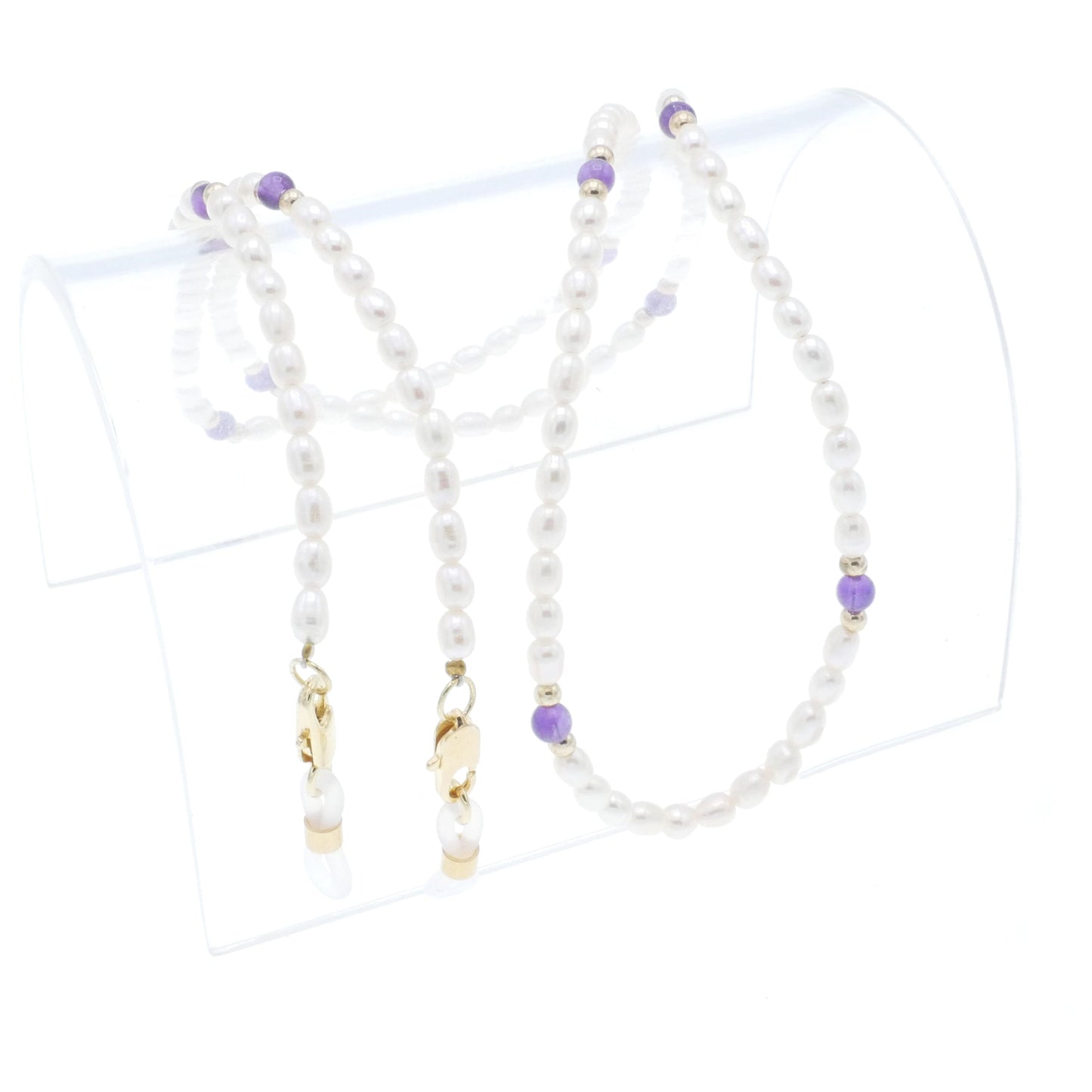 Luxury Real Pearl Chain with Amethyst no.251