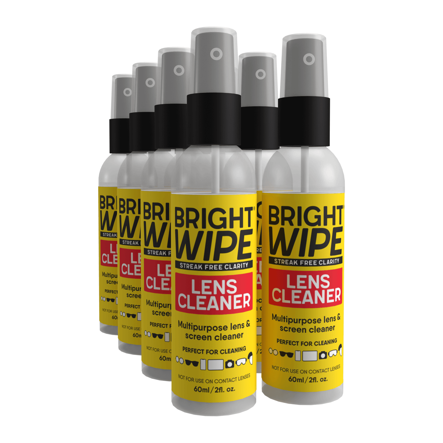 BrightWipe Streak Free Lens Cleaner 60ml - 12pc pack