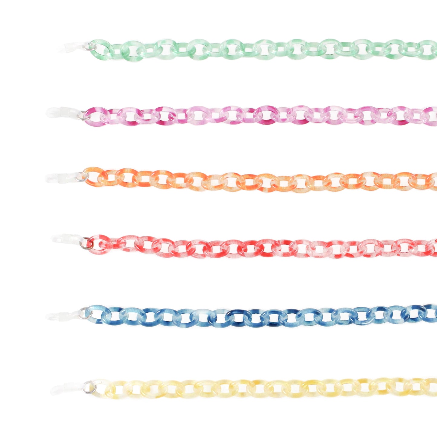 Large Link Colourful Plastic Chain 6pc Set no.kc10