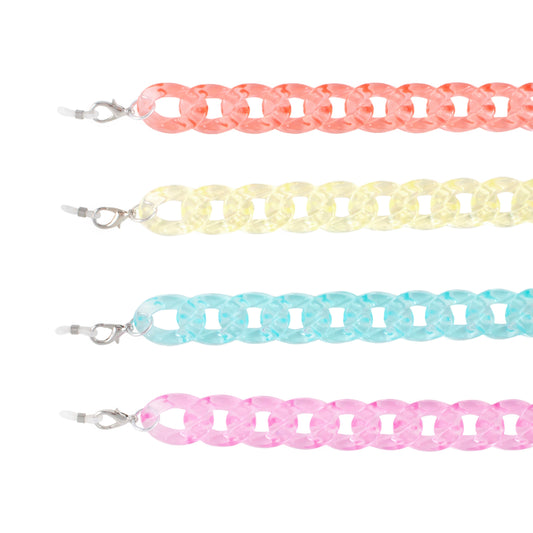 Chunky Link Jelly Colours Plastic Chain 4pc Set no.kc17