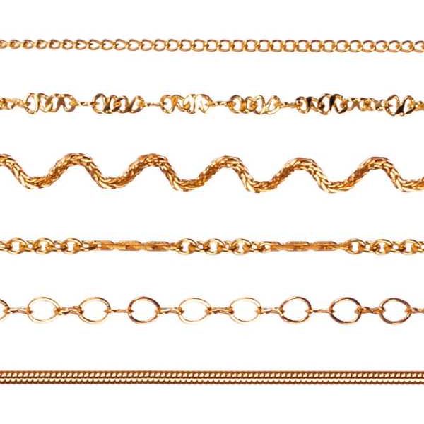 Thin Metal Chain Gold Set no.km6g