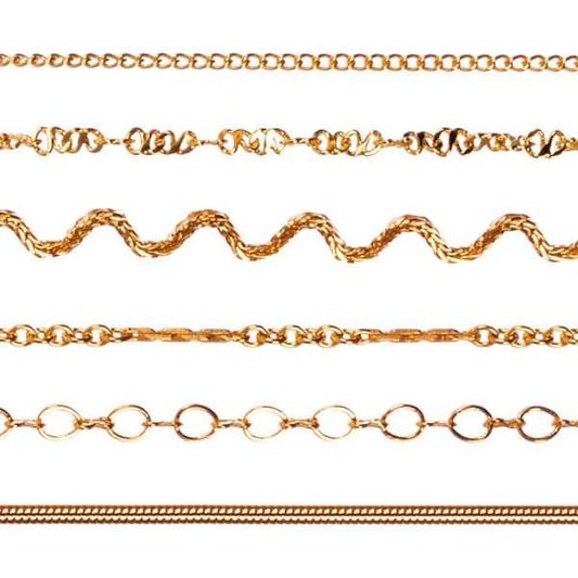 Thin Metal Chain Gold Set no.km6g